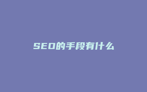 SEO的手段有什么