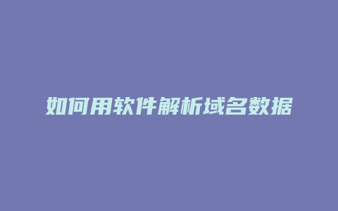 如何用软件解析域名数据